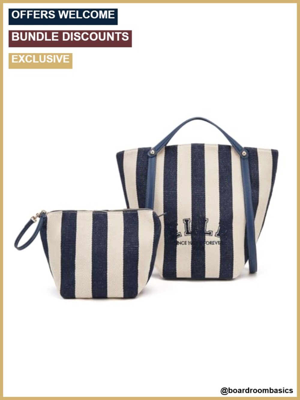 Canvas Tote Bag with Detachable Pouch, Interior Pockets, Shoulder Strap